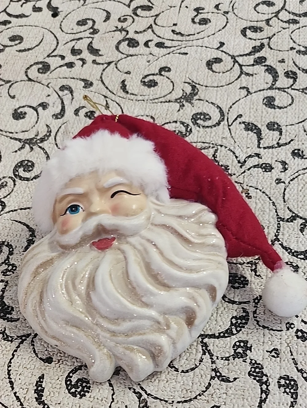 Iconic Winking Santa Ornament